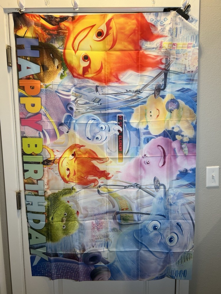 Elemental Movie Happy Birthday Banner 40″ x 60″ #369