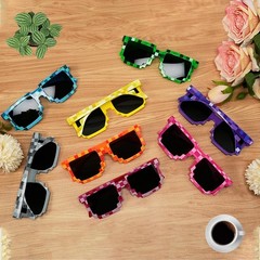 24 Pack Pixel Sunglasses, 8 Colors Video Game Style Glasses Party Favors for …