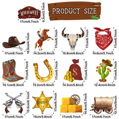 Funrous 55 Pcs West Cowboy Themed Party Decoration Wild Western Brown, Gray