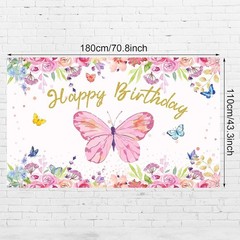 Durable Butterfly Backdrop for Birthdays – Lightweight & Easy to Hang, 6x4ft