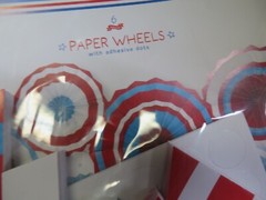 4 Pack Target Crepe Paper Pom & Stars Banner Red White Blue 72 in & PAPER WHEELS