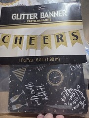 New Years Party Decorations Set Of 3 Pkgs Streamers Lanterns Paper Fans Blk Gold