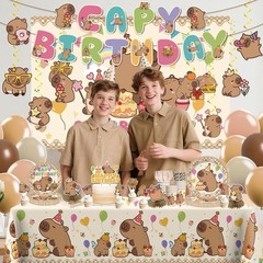 212pcs Capybara Birthday Decorations-Serves 25, All-in-one Capybara Party Dec…