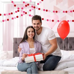 4 Pack 26.3 Feet Valentine’s Day Decorations Valentines Felt Garlands 30 Ball…