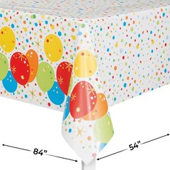 Glitzy Gold Birthday Rectangular Plastic Table Cover – 54″ x 84″ – Dazzling C…