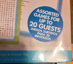 Baby Shower Decorations for Boy Blue/White Set Decor Games Plates Cups Satch