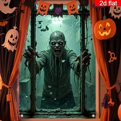 New Halloween Animated Clown Moving & Light-Up Prop Spooky Scary Party Decor