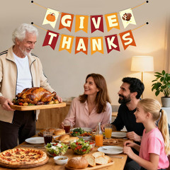 Thanksgiving Decorations – GIVE THANKS Banner, Friendsgiving Party Decorations