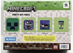 MINECRAFT 40PC. Party Kit for 8 (Large Plates, Small Plates, Napkins & Cups)-NEW
