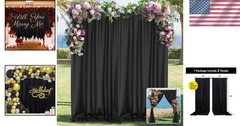 Luxurious Black Curtain Panels – 5ft x 10ft Design for Stunning Event Backdrops