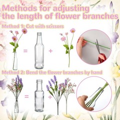8 PCS Artificial Wildflowers Table Centerpiece Vases Silk Flower Arrangement