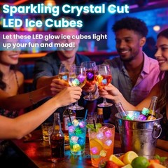 Liquid Activated LED Ice Cubes for Mojito Cocktails Drinks Multi-Color Changing