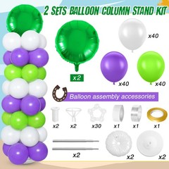 2 Sets Light Inspired Year Balloon Column Stand Kit Cartoon Story Game Purple…