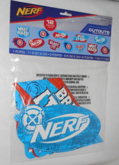 NERF Party! 1 Banner Kit, 2 pkg. 12 CUTOUTS, 3 pkg. 12 SPIRAL DECORATIONS NIP