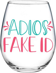 21St Birthday Gifts for Her Unique, Adios Fake ID, Funny Cute Wine Glass for …