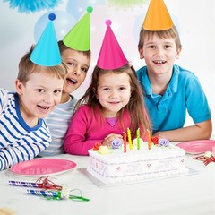 24 Pack Birthday Party Hats,8 Colors Cone Party Hat for Kids Adults Pets,Rain…