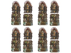 Jumbo Haunted House Cutouts Set Halloween Decor 4 Pieces Party Props Decoration