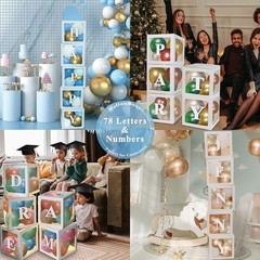 White Transparent Balloon Boxes, Clear Baby Boxes with 78 Letters for Custom …