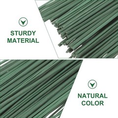 100Pcs Reusable Floral Stem Wires DIY Flower Stems Green Metal Plastic Kit
