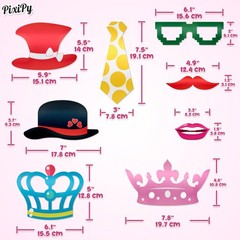 Photo Booth Props – 66 Piece Multicolor Kit – Fun Selfie Party Accessories – …
