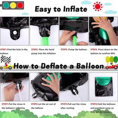 9 Pcs Racing Traffic Balloon Decoration, Traffic Cone and Light Balloons, Transp