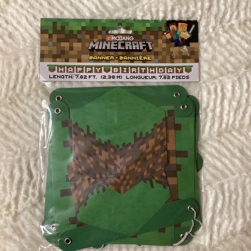 Minecraft Birthday Party Supplies Banners Happy Birthday Banner