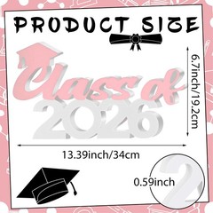 Pink And White Class Of 2026 Sign Graduation Party Decor Table Centerpieces