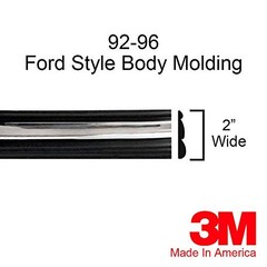 Black Chrome Side Body Trim Molding Replacement for 1992 Quarter Roll – 6 ft