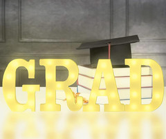 Graduation Decorations 2026 – 4PC Large Light up Letters GRAD Sign, LED Marquee