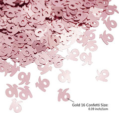Rose Gold 16Th Birthday Metallic Sequins Sweet 16 Confetti for Tables & Annivers