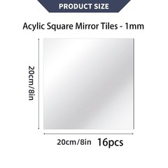 16PCS Square Mirrors for Centerpieces, 8 x 8 Inch Square Mirror Tray Candle P…