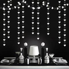 Eco-Friendly 52ft Heart Garland in Black & Silver – Hang for Every Occasion