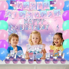 42Pcs Kpop Birthday Party Decor w. Backdrop,Toppers, Balloons, & BONUS Trays!