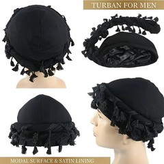 Vintage Twist Turban Head Wraps for Men Stretch Modal And Satin Turban Scarf Tie