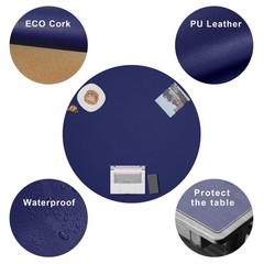 CENNBIE 42 Inches Round Table Pad Cork Leather Table Mat Suitable Side Dining Co