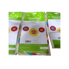 Creative Converting Happy Birthday Tissue Fans Hanging Decorations 9ct ttal