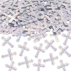 520Pcs Cross Table Confetti Decor Glitter Table Confetti Cross Decoration for B