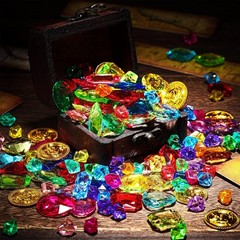 430 Pieces Pirate Party Decorations Pirate Treasure Jewels and Pirate Gold Fake