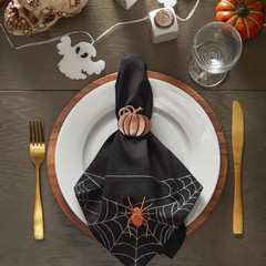 Halloween Party Tabletop Decor, Reusable & Machine Washable Cotton Fabric, Napki