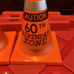 Set of 2 Orange Traffic Cones Decorations – 60th Birthday Zone – NEW!