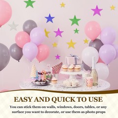 50 Pcs 6 Inch Double Printed Glitter Star Cutouts, Rose Gold