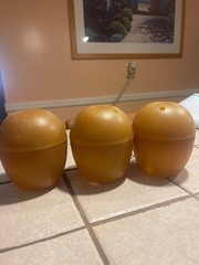 Set Of 3 Moana-Inspired Coconut Head Decor Props For Tropical Party/DIY Crafts