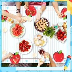 Disposable 54×108 Lined Notebook Tablecloths Set for School Party Celebrations