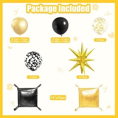 Fondo De Pared Con Globos Cuadrados Negro Y Dorado Para Ano Nuevo Fiesta