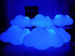 3.28-9.84FT PVC Inflatable Cloud Balloons Indoor Hanging Decoration w/ Accessory