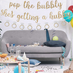 Pre-Strung Pop the Bubbly She’s Getting a Hubby Banner,Funny Bachelorette Party