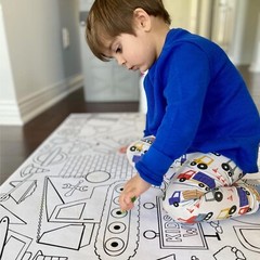 Construction-Themed Kids Coloring Tablecloth 30″ x 72″ – No Creases, Fun Part…