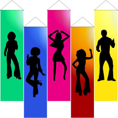 5 Pcs 70S Disco Party Decorations Neon 1970S Hanging Banner for Retro Fever 70S