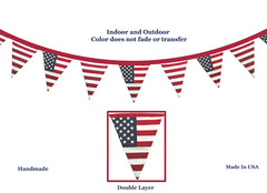 Large Handmade American Flag Pennant Banner USA 4th of July Streamer Party