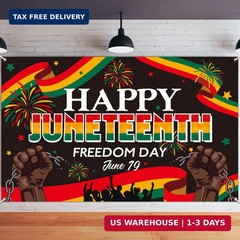 Happy Juneteenth Backdrop Banner 71 x 43 Inch June 19th Freedom Day Background P